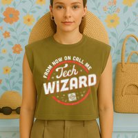 Tech Wizard Computer Repair & It Support Garment-Dyed Women's Muscle Tee