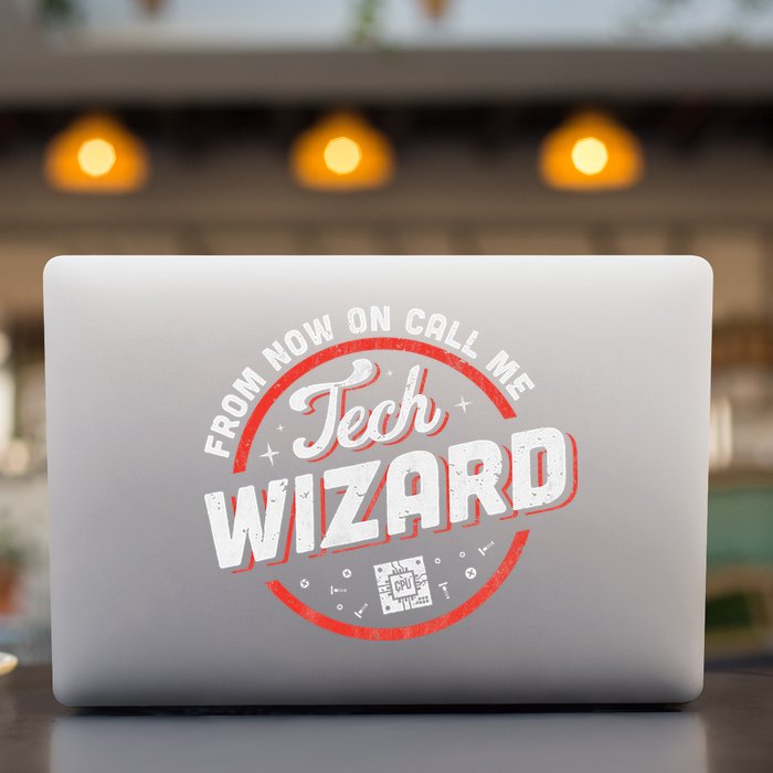 Tech Wizard Computer Repair & It Support Permanent Decal Sticker
