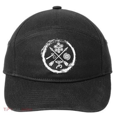 Taino Warrior Coqui Sun Puerto Rico Taina Boricua Boriken 7-Panel Snapback Hat