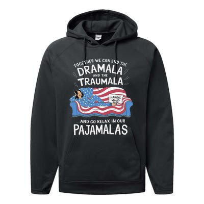 Together We Can End The Dramala And Traumala Pajamas Funny Performance Fleece Hoodie