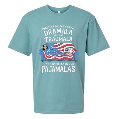 Together We Can End The Dramala And Traumala Pajamas Funny Sueded Cloud Jersey T-Shirt