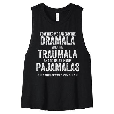 Together We Can End The Dramala And The Traumala Women's Racerback Cropped Tank