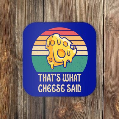 ThatS What Cheese Said Retro Wisconsin Cheese Pun Cute Gift Coaster