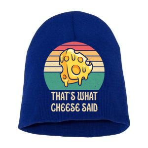 ThatS What Cheese Said Retro Wisconsin Cheese Pun Cute Gift Short Acrylic Beanie