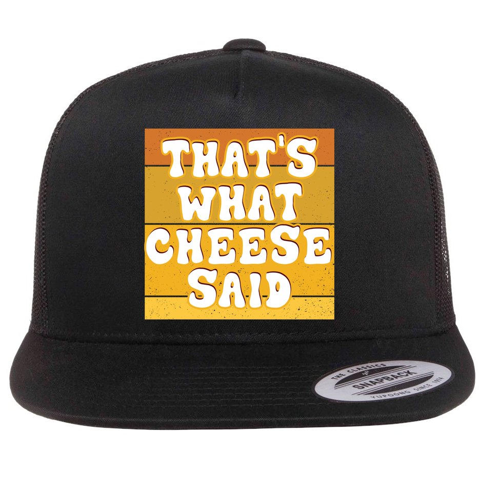 ThatS What Cheese Said Retro Wisconsin Cheese Pun Great Gift Flat Bill Trucker Hat