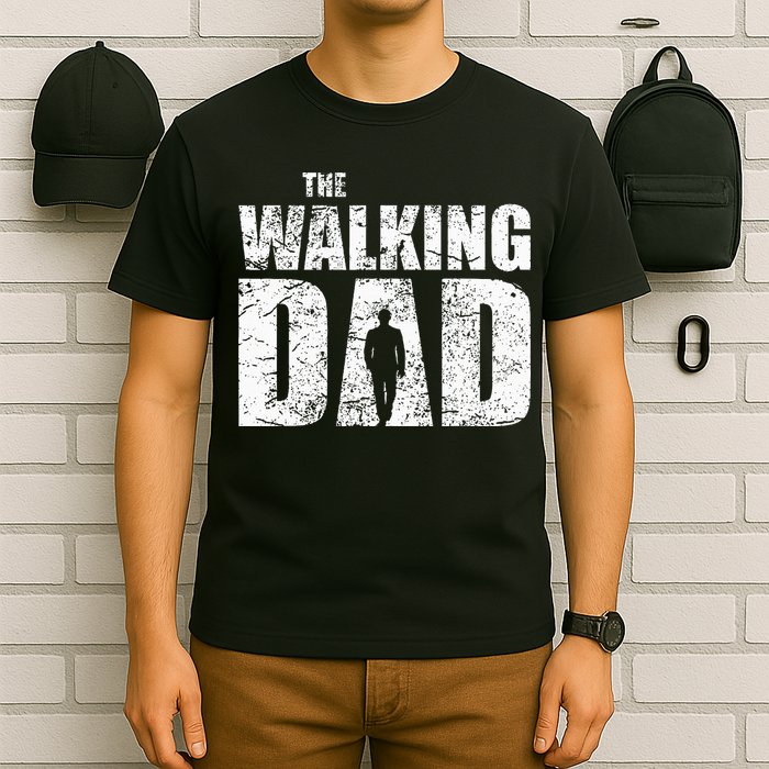 The Walking Dad Father Gifts Man Dead Retro Vintage Fun T-Shirt