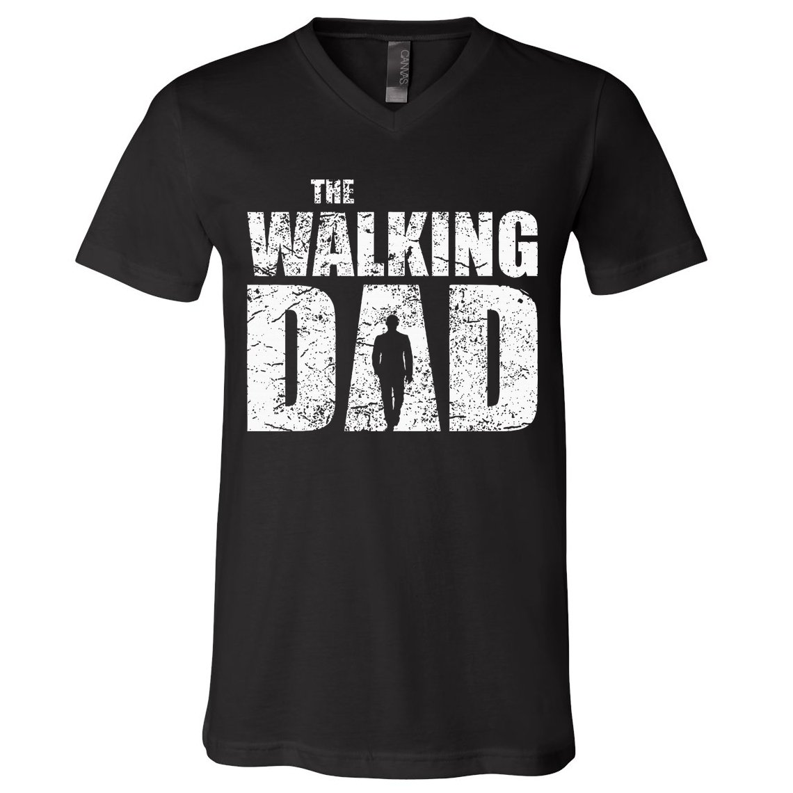 The Walking Dad Father Gifts Man Dead Retro Vintage Fun V-Neck T-Shirt