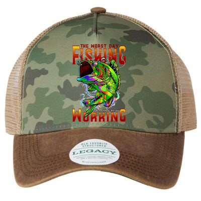 The Worst Day Fishing Is Better Than The Best Day Working Legacy Tie Dye Trucker Hat