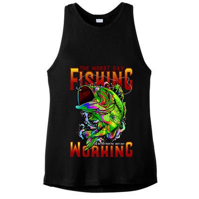 The Worst Day Fishing Is Better Than The Best Day Working Ladies PosiCharge Tri-Blend Wicking Tank