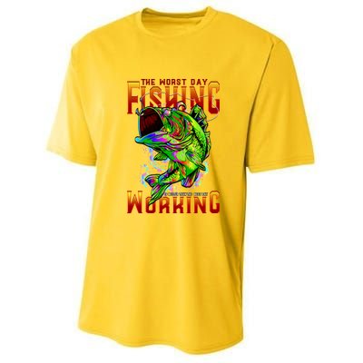 The Worst Day Fishing Is Better Than The Best Day Working Youth Performance Sprint T-Shirt