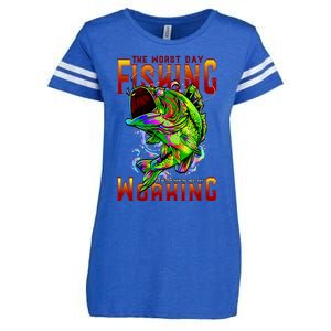 The Worst Day Fishing Is Better Than The Best Day Working Enza Ladies Jersey Football T-Shirt