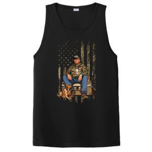 Trump With Dog Duck Waterfowl Hunting Camo President Trump PosiCharge Competitor Tank