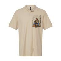 Trump With Dog Duck Waterfowl Hunting Camo President Trump Softstyle Adult Sport Polo