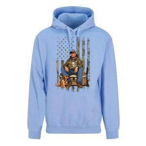 Trump With Dog Duck Waterfowl Hunting Camo President Trump Unisex Surf Hoodie