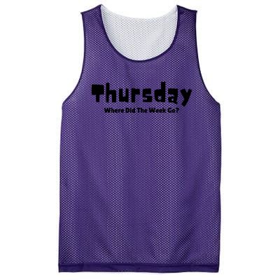 Thursday Where Did The Week Go? Mesh Reversible Basketball Jersey Tank