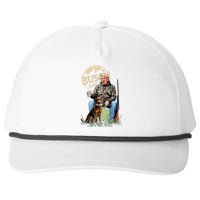 Trump With Dog Duck Waterfowl Hunting Camo President Trump Snapback Five-Panel Rope Hat