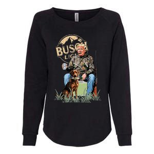 Trump With Dog Duck Waterfowl Hunting Camo President Trump Womens California Wash Sweatshirt