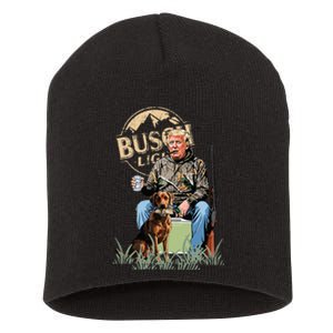 Trump With Dog Duck Waterfowl Hunting Camo President Trump Short Acrylic Beanie