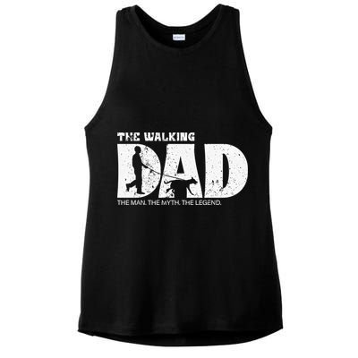 The Walking Dad The The Myth The Legend Meaningful Gift Ladies PosiCharge Tri-Blend Wicking Tank
