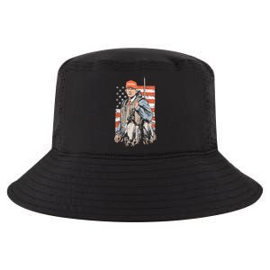 Trump With Dog Duck Waterfowl Hunting Deer American Flag Cool Comfort Performance Bucket Hat