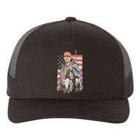 Trump With Dog Duck Waterfowl Hunting Deer American Flag Yupoong Adult 5-Panel Trucker Hat