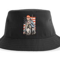 Trump With Dog Duck Waterfowl Hunting Deer American Flag Sustainable Bucket Hat