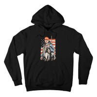 Trump With Dog Duck Waterfowl Hunting Deer American Flag Tall Hoodie