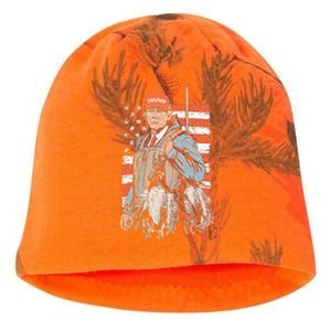 Trump With Dog Duck Waterfowl Hunting Deer American Flag Kati - Camo Knit Beanie