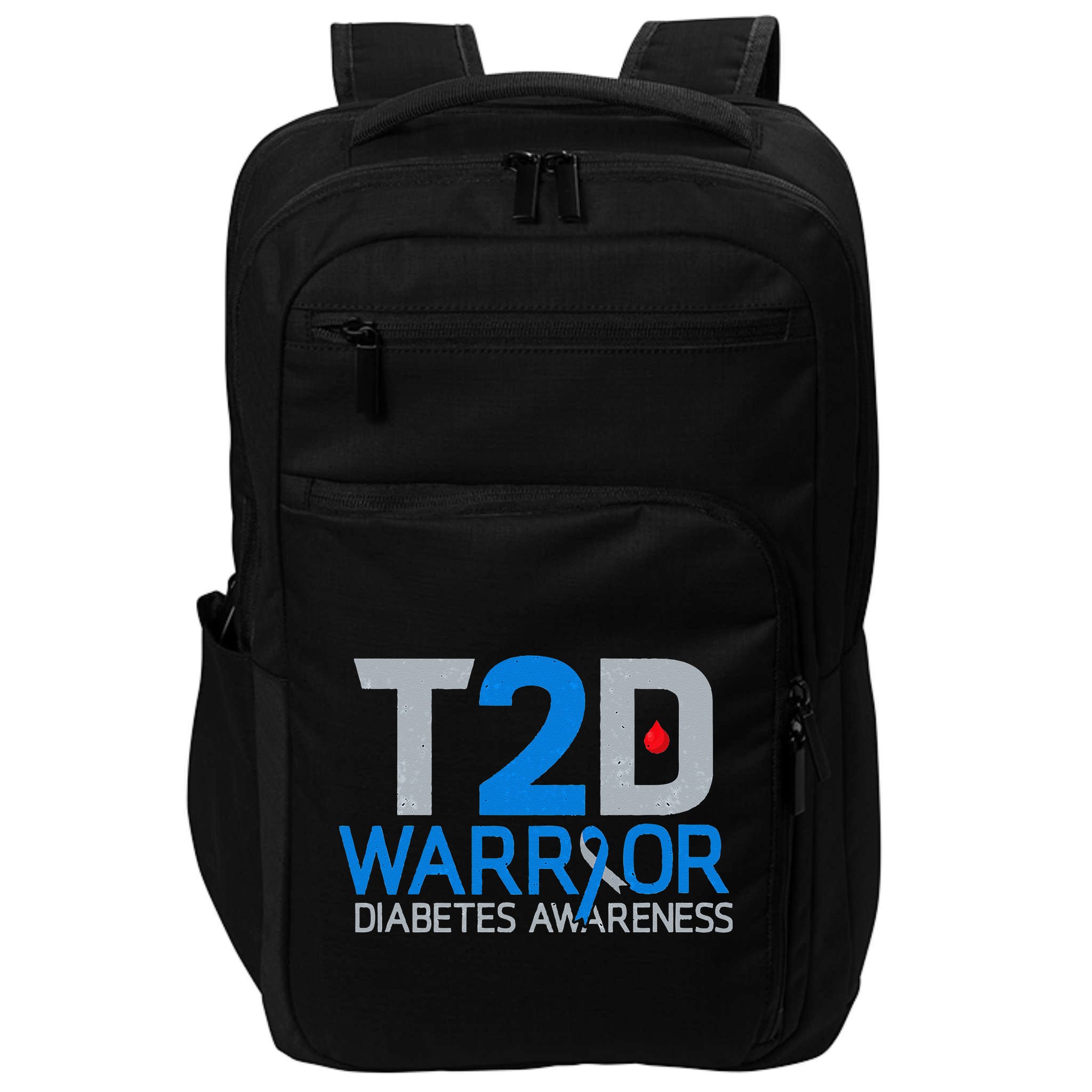 T2D Warrior Diabetes Awareness Type 2 Diabetic Fighter Impact Tech Backpack