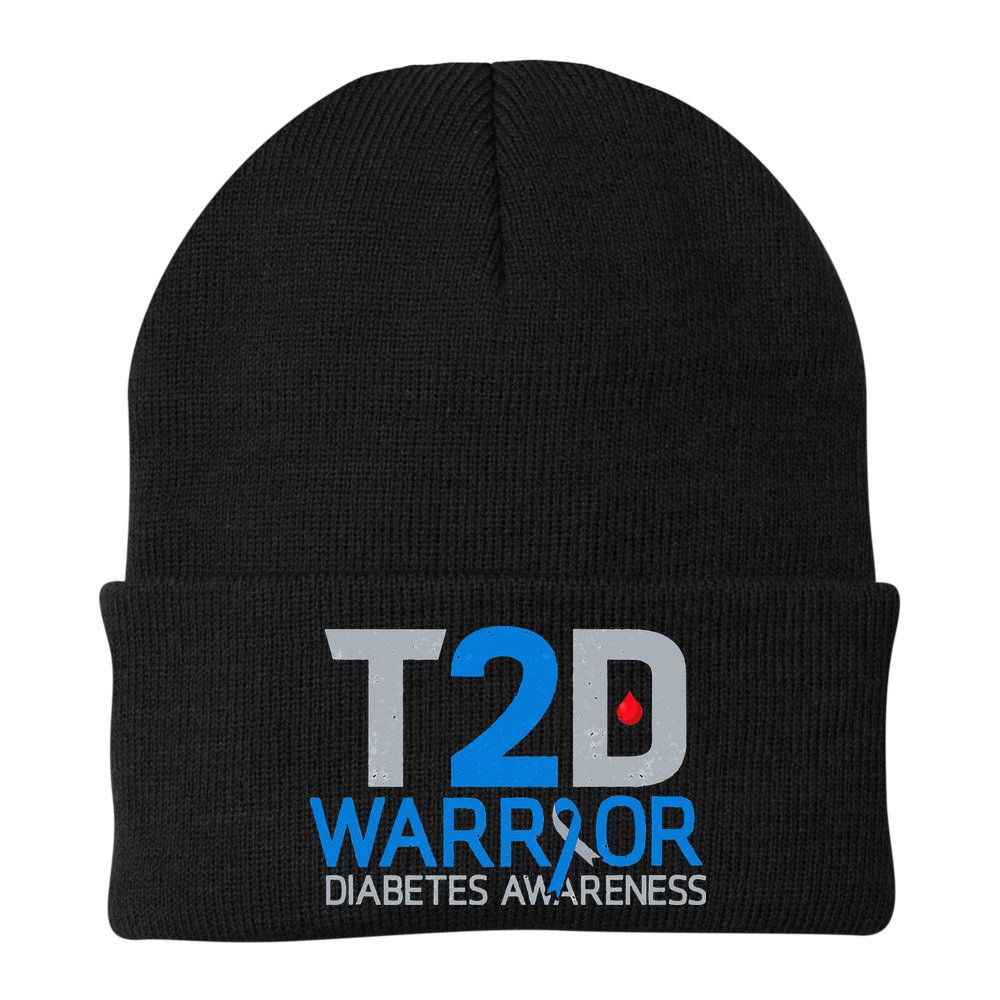 T2D Warrior Diabetes Awareness Type 2 Diabetic Fighter Beanie