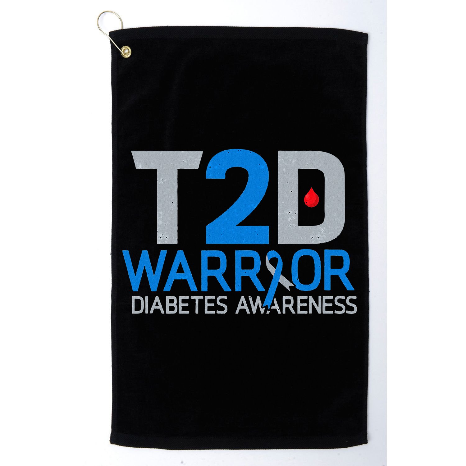 T2D Warrior Diabetes Awareness Type 2 Diabetic Fighter Golf Towel