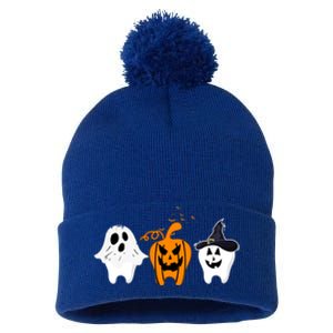 Teeth Witch Dentist Ghost Pumpkin Scary Halloween Costumes Gift Pom Pom 12in Knit Beanie