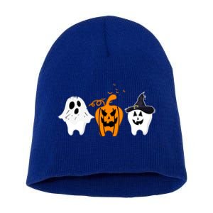 Teeth Witch Dentist Ghost Pumpkin Scary Halloween Costumes Gift Short Acrylic Beanie