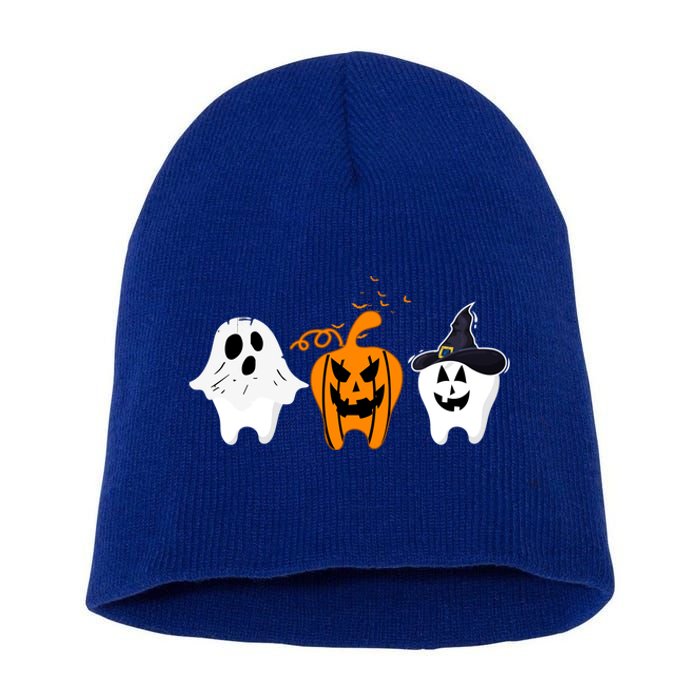 Teeth Witch Dentist Ghost Pumpkin Scary Halloween Costumes Gift Short Acrylic Beanie