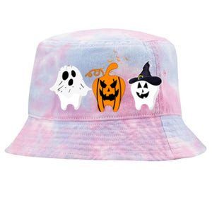 Teeth Witch Dentist Ghost Pumpkin Scary Halloween Costumes Gift Tie-Dyed Bucket Hat