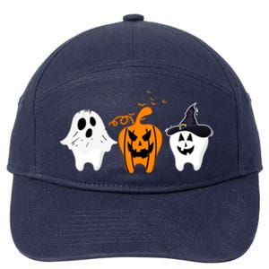 Teeth Witch Dentist Ghost Pumpkin Scary Halloween Costumes Gift 7-Panel Snapback Hat