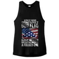 Those Who Disrespect Our Flag Have Never Been Handed A Folded One Ladies PosiCharge Tri-Blend Wicking Tank