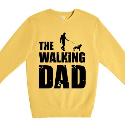 The Walking Dad Rottweiler Dog Lover Owner Dog Breed Gift Premium Crewneck Sweatshirt