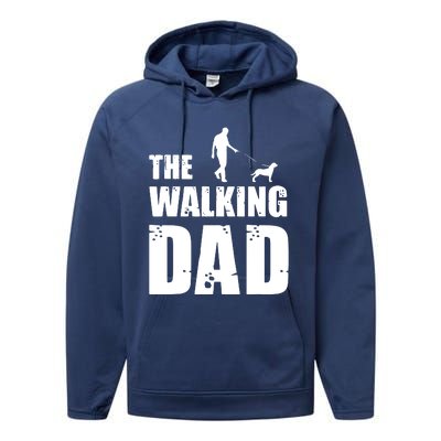 The Walking Dad Rottweiler Dog Lover Owner Dog Breed Gift Performance Fleece Hoodie