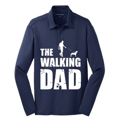 The Walking Dad Rottweiler Dog Lover Owner Dog Breed Gift Silk Touch Performance Long Sleeve Polo