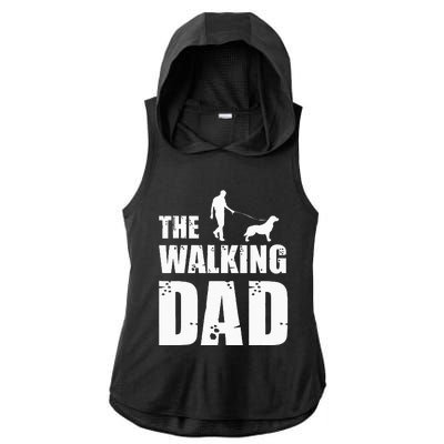 The Walking Dad Golden Retriever Dog Owner Dog Breed Gift Ladies PosiCharge Tri-Blend Wicking Draft Hoodie Tank