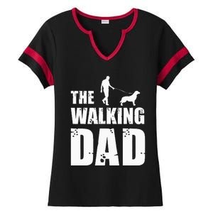 The Walking Dad Golden Retriever Dog Owner Dog Breed Gift Ladies Halftime Notch Neck Tee