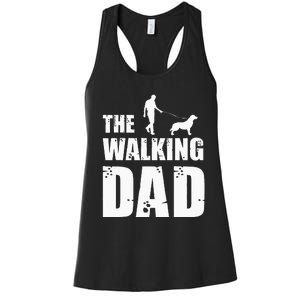 The Walking Dad Golden Retriever Dog Owner Dog Breed Gift Women's Racerback Tank