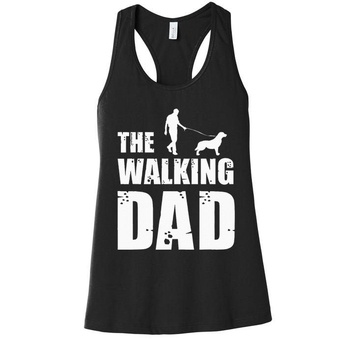 The Walking Dad Golden Retriever Dog Owner Dog Breed Gift Women's Racerback Tank