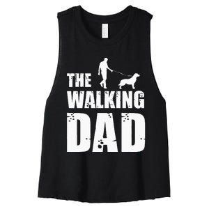 The Walking Dad Golden Retriever Dog Owner Dog Breed Gift Women's Racerback Cropped Tank