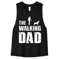 The Walking Dad Golden Retriever Dog Owner Dog Breed Gift Women's Racerback Cropped Tank