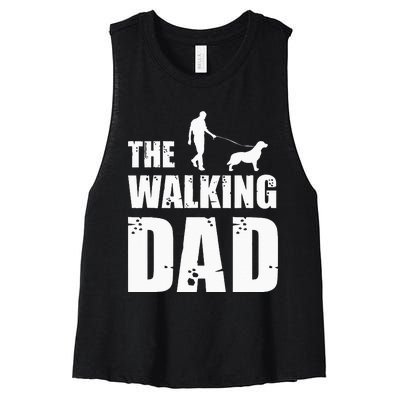 The Walking Dad Golden Retriever Dog Owner Dog Breed Gift Women's Racerback Cropped Tank