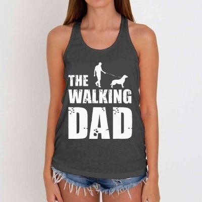 The Walking Dad Golden Retriever Dog Owner Dog Breed Gift Women's Knotted Racerback Tank