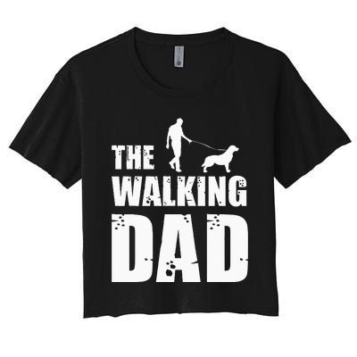 The Walking Dad Golden Retriever Dog Owner Dog Breed Gift Women's Crop Top Tee