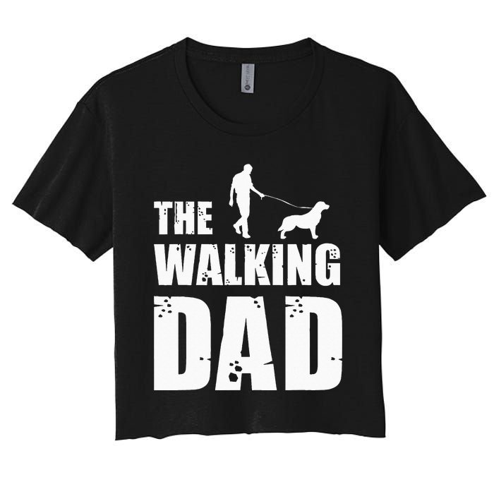 The Walking Dad Golden Retriever Dog Owner Dog Breed Gift Women's Crop Top Tee